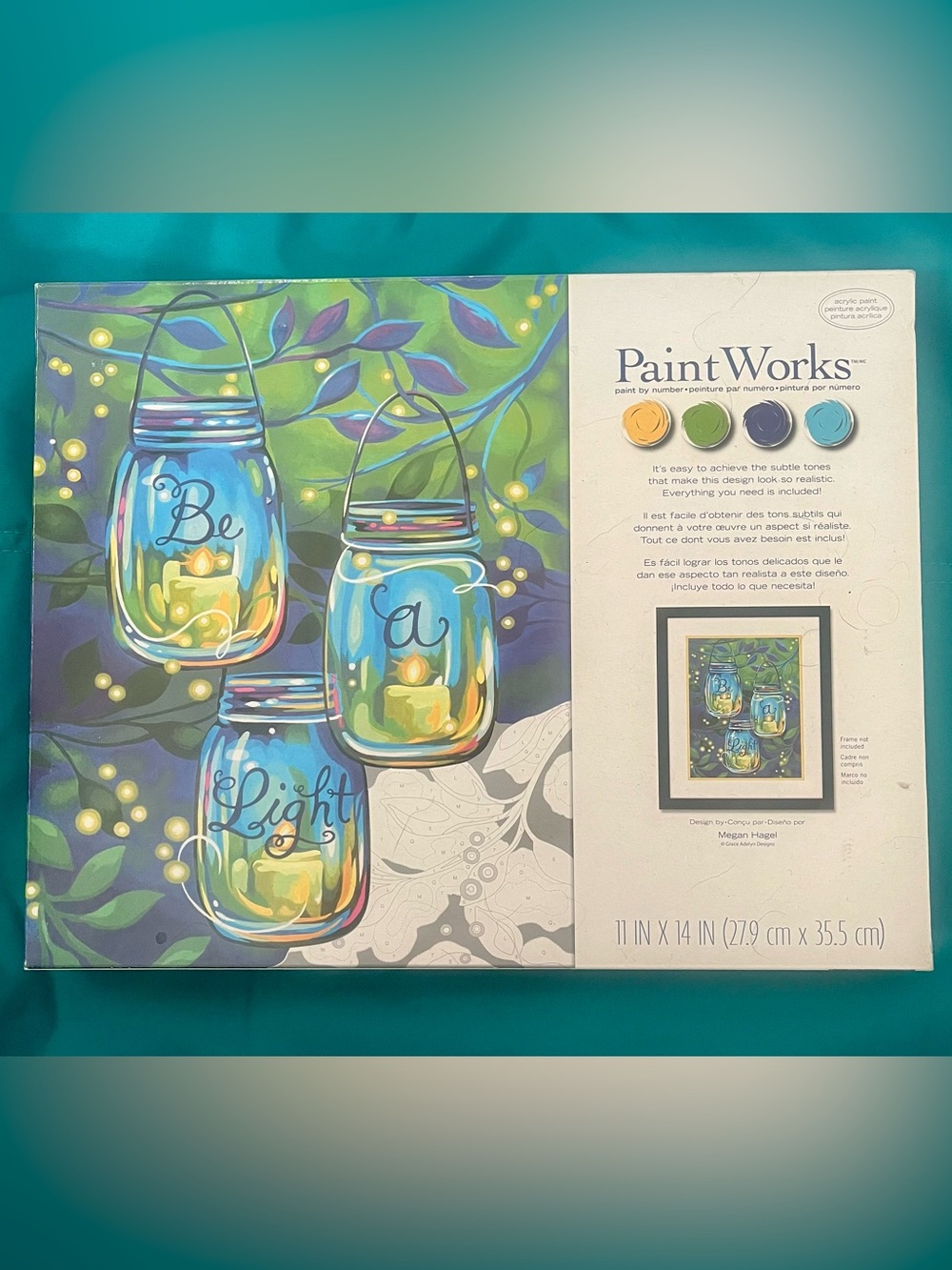 'Be a Light' Mason Jar Paint-By-Number Canvas